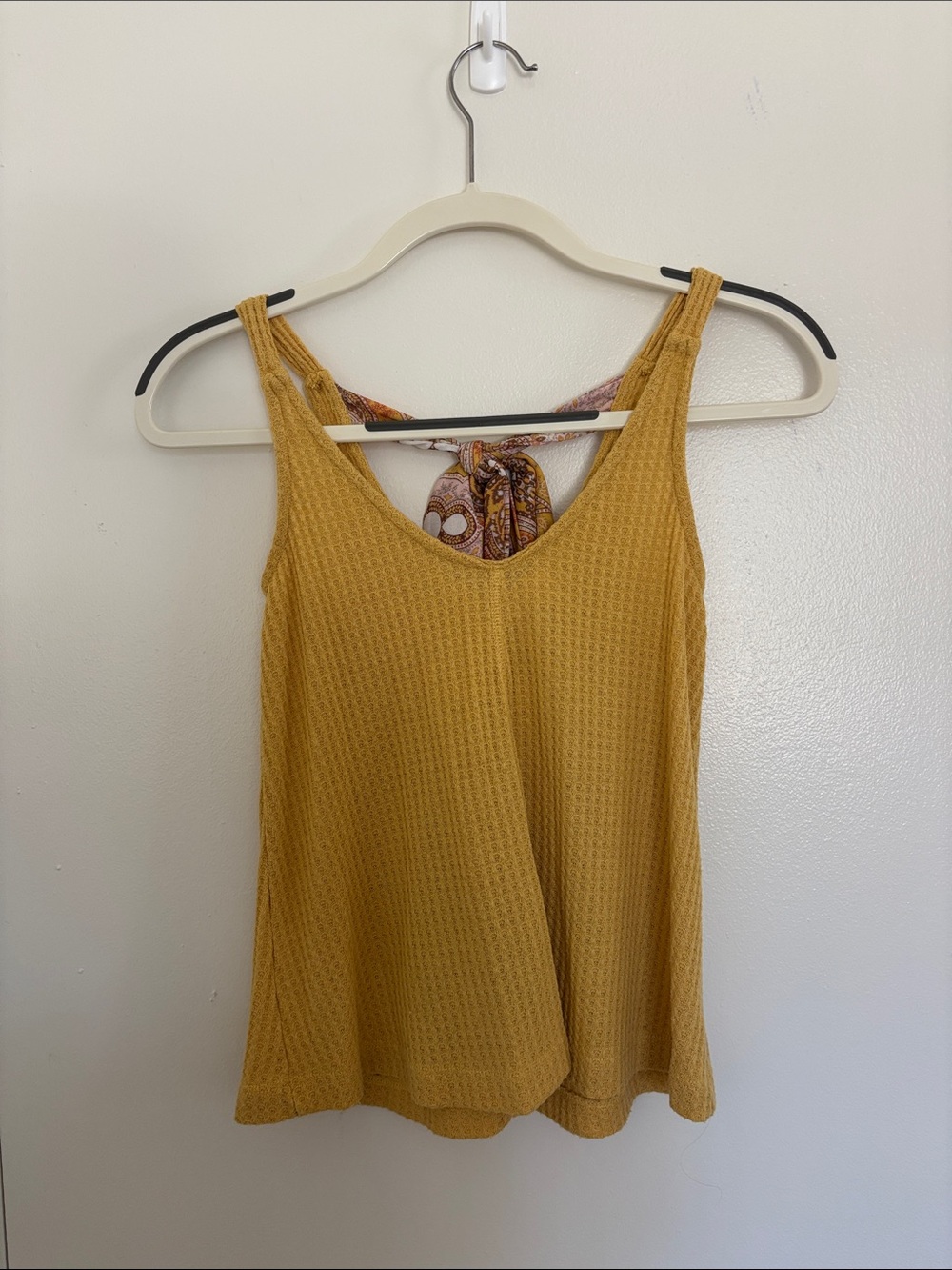 Alya Mustard Textured Tank Top